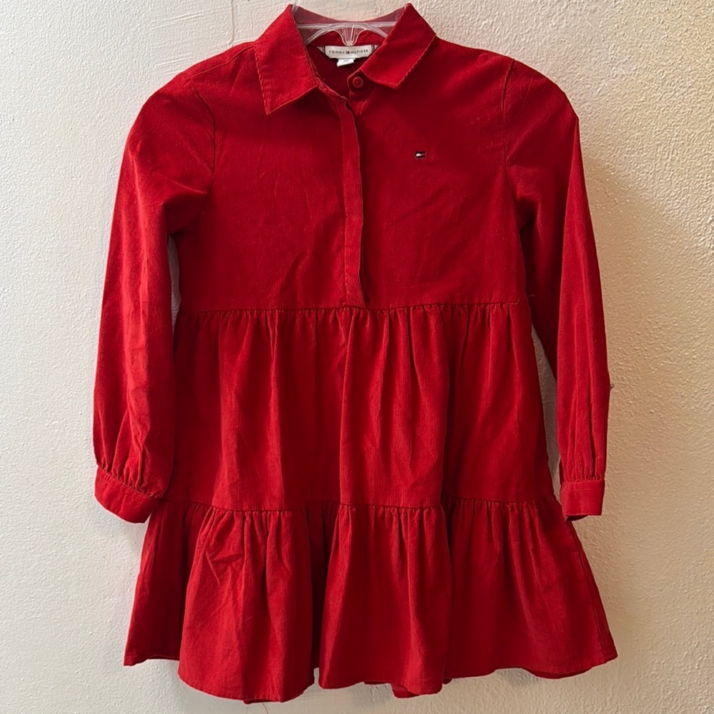 EUC Tommy Hilfiger Vibrant Red Tiered Dress